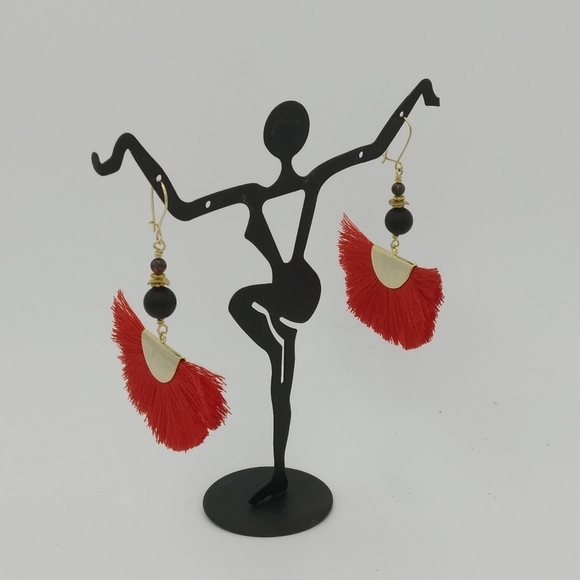 🎁 Trendy Fan Tassels Opals One-of-a-kind Earrings - Picture 3 of 3